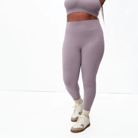 NWT Everlane Sz XS/S Soft Purple Seamless Ribbed Legging Dusty Lavender - Picture 1 of 12